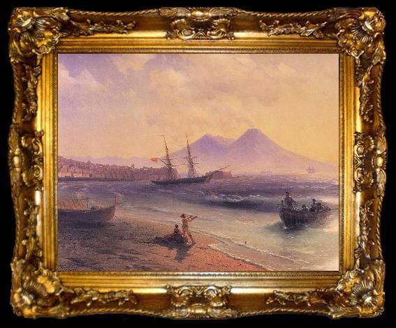 framed  Ivan Aivazovsky Fishermen Returning Near Naples, ta009-2